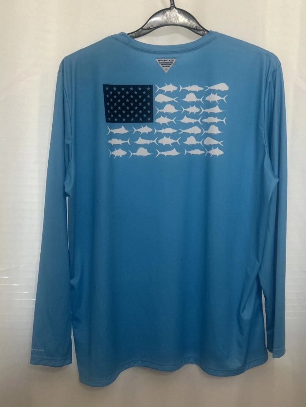 Columbia PFG Omni-Shade Long Sleeve Fishing Shirt Men's 3x/3TF Blue Polyester